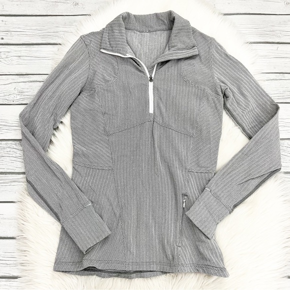 Lululemon Kanto Catch Me Gray Herringbone half Zip Jacket - Picture 4 of 8
